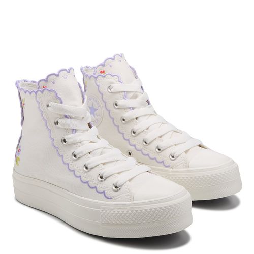 Women's Chuck Taylor All Star Hi Lift Platform Sneakers (White/Purple Floral)