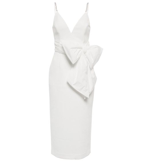Rebecca Vallance Bridal Genevieve bow-trimmed crêpe midi dress