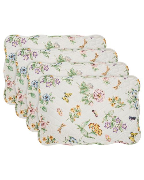 Set Of 4 Butterfly Meadow Quilted Placemats