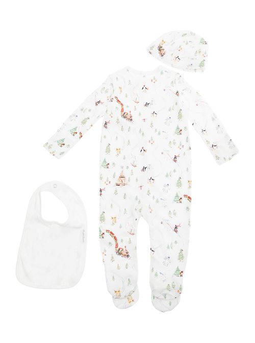 Polo Bear-Print Cotton Bodysuit — Pink