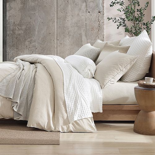 Pure Washed Linen-Blend Duvet Set, Full/Queen