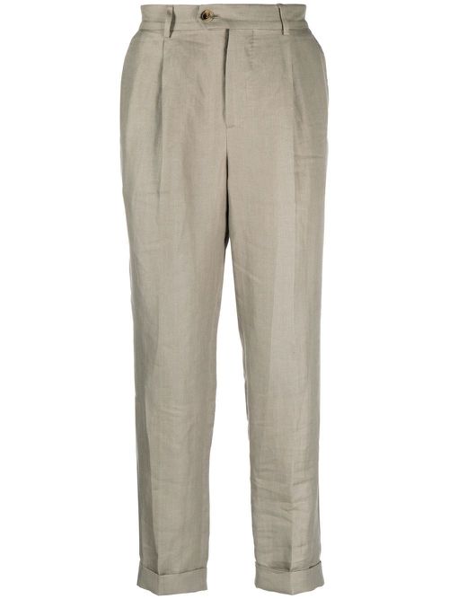 Cropped tailored trousers - Green