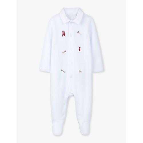 White London Embroidered Organic-cotton Babygrow 