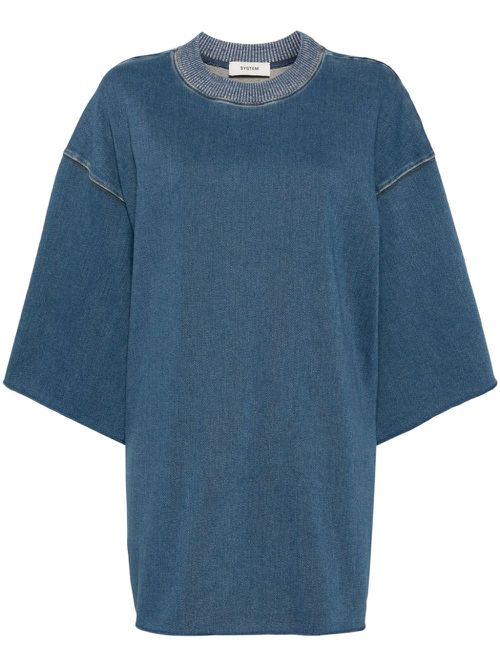 Denim jersey top - Blue