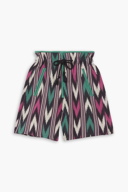 Cotton-jacquard shorts - Purple - FR 38