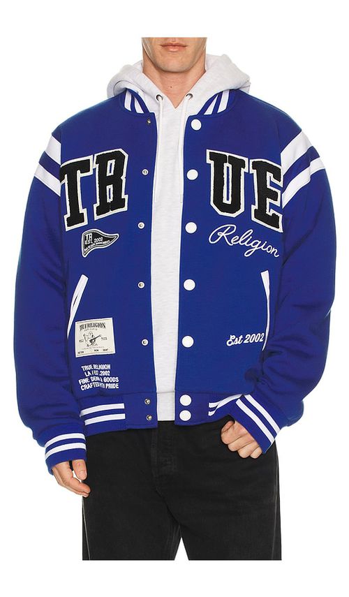 True Religion Uni Varsity Jacket in Blue. - M also in L, S, XL/1X