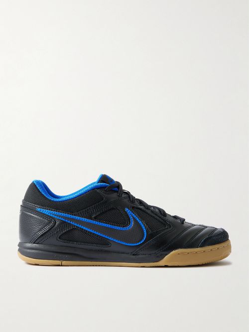 Gato Suede-trimmed Leather And Mesh Sneakers - Blue