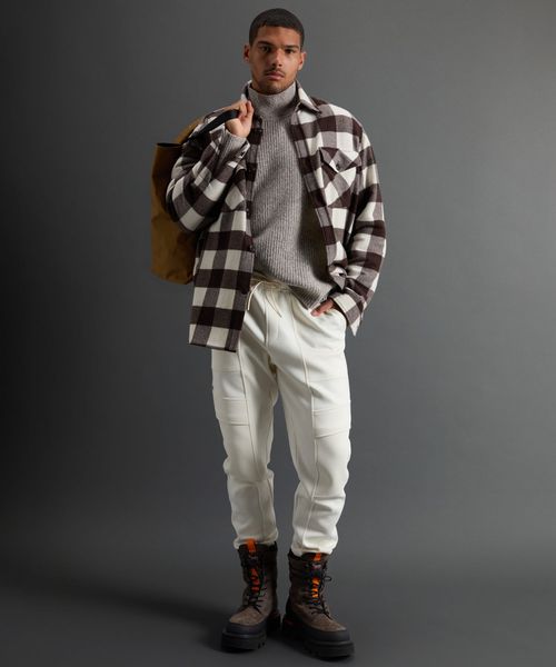 Todd Snyder X Woolrich Cashmere Shirt Jacket in Brown Plaid