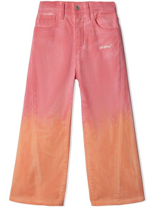 Helvetica faded wide leg trousers - Pink
