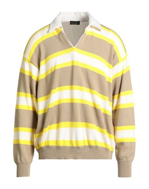 Man Sweater Yellow Size 40 Cotton