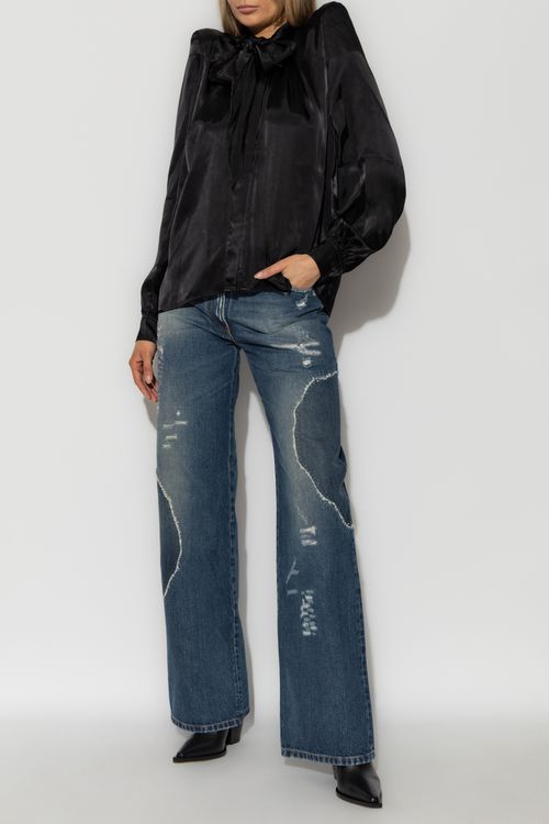 Shirt With Shoulder Pads, Women's, Black