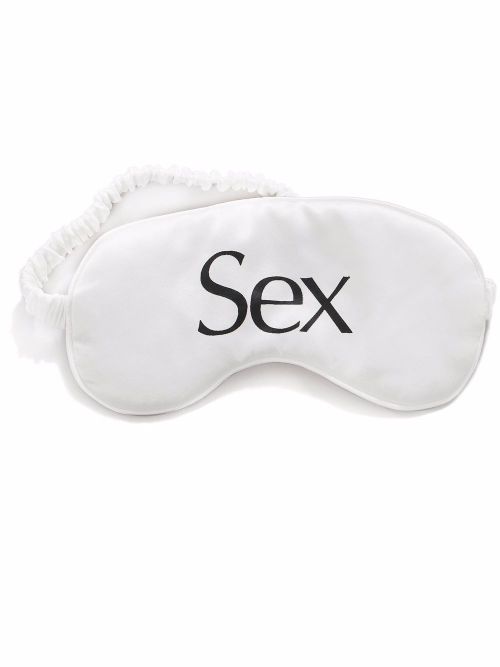 More Joy slogan-print silk eye mask - White