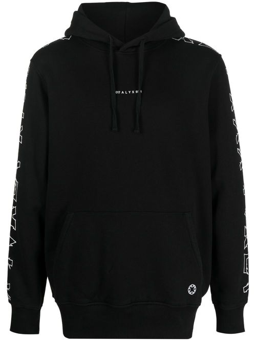 Logo-print hoodie - Black