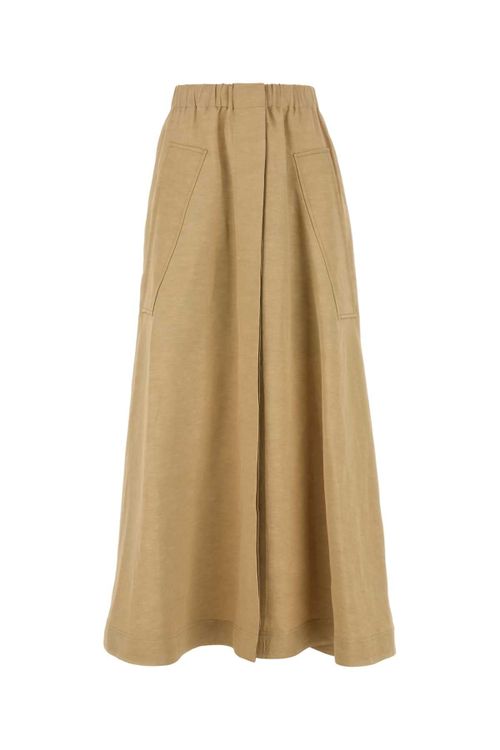 Viscose Silk Skirt — Camel