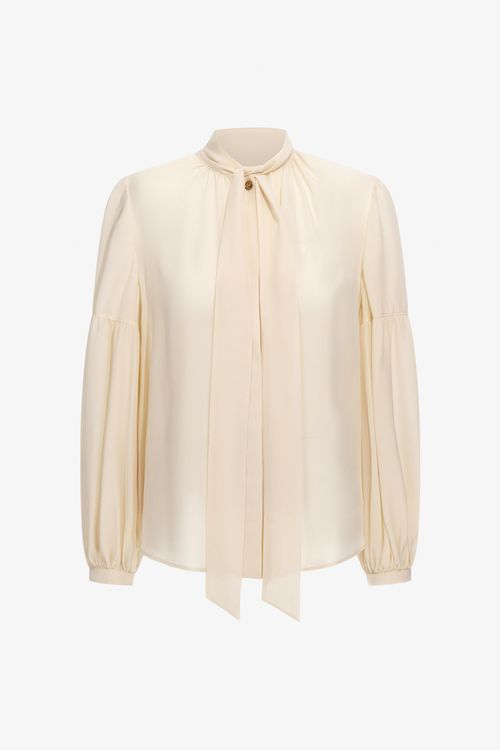 Blouse With Pussy Bow Neckline