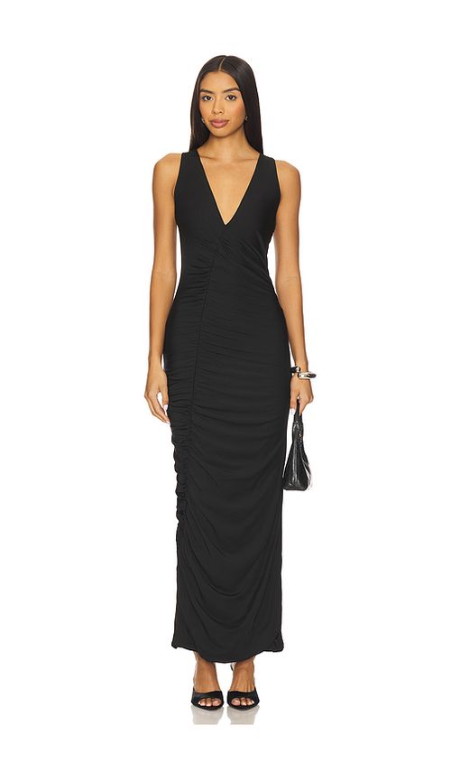 SNDYS Elodie Maxi Dress in Black. XS. Also in L