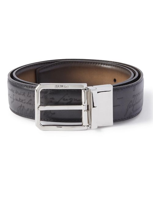 Scritto 3.5cm Reversible Venezia Leather Belt - Men - Blue - EU 115