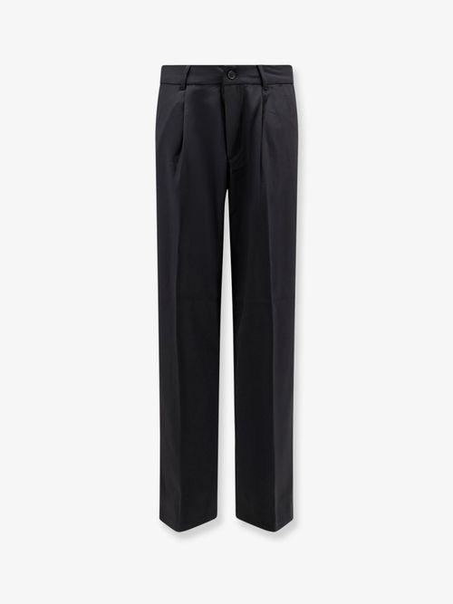 Viscose Blend Trousers — Black
