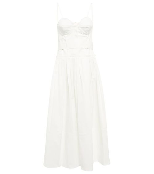 Cotton-blend midi dress