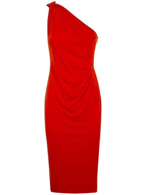 One-shoulder midi dress - Orange