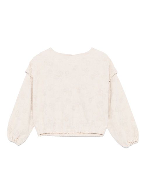 Floral-jacquard top - Neutrals