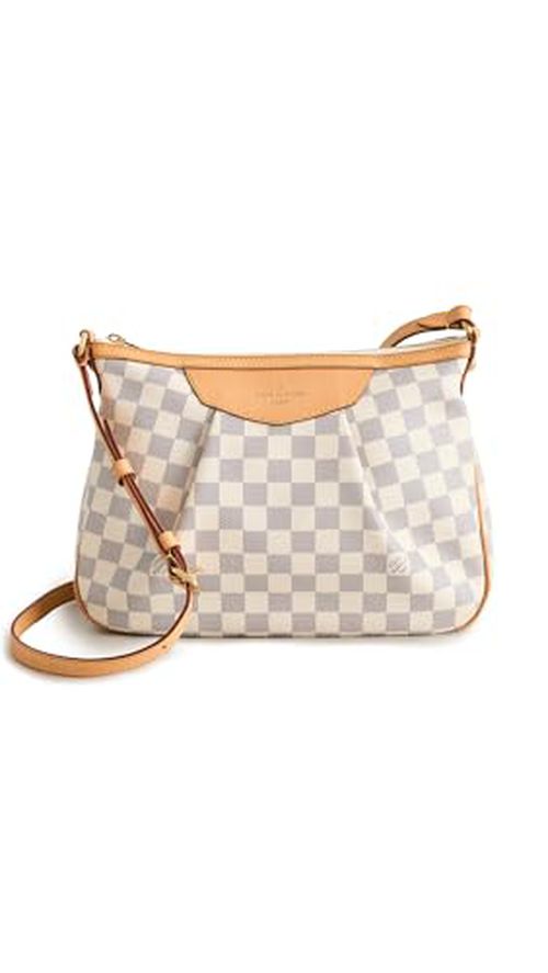 WHAT GOES AROUND COMES AROUND Women's Pre-Loved Louis Vuitton Damier Azur Siracusa PM Crossbody Bag, White, One Size