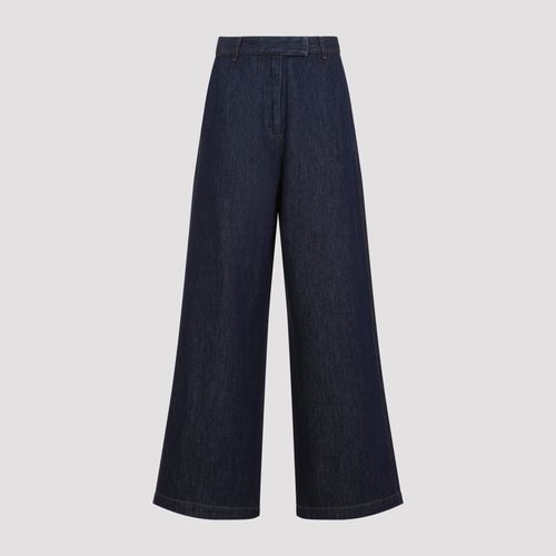 Straight-Leg Cotton Denim Pants