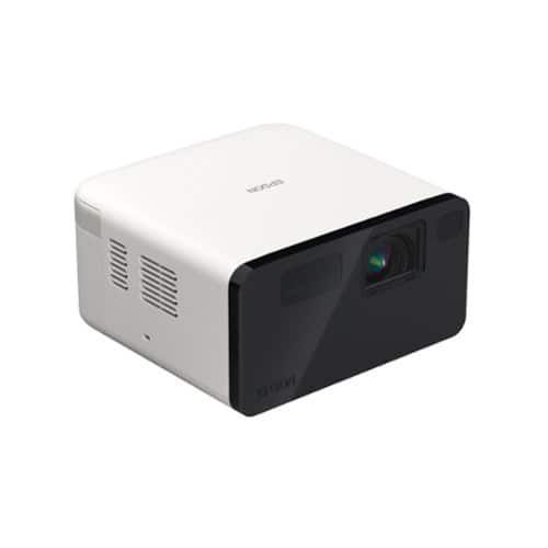 EpiqVision Mini EF21 Portable Smart Laser Projector, 1,000 Lumens, 1080p HDR, 3-Chip 3LCD, Google TV, Netflix, Speakers - White