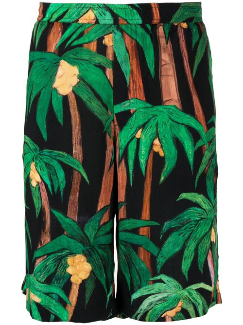 Palm tree-print bermuda shorts - Black