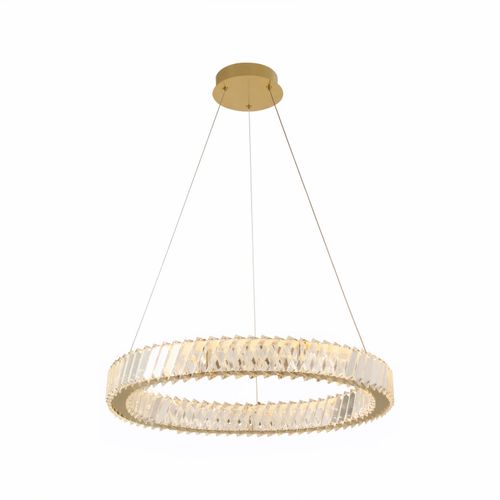 Satin Gold LED Pendant from the Golden Ratio Collection