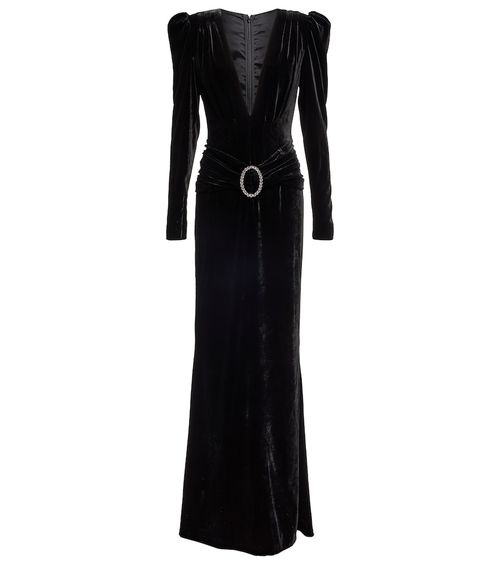 Long-sleeved velvet gown