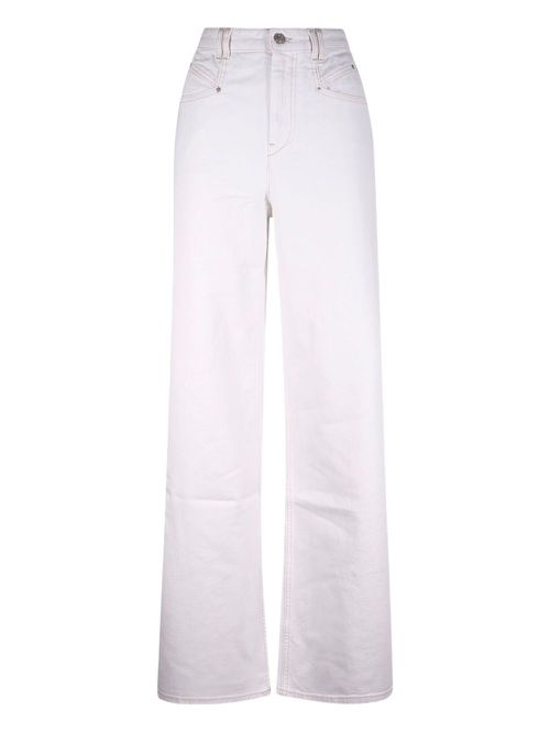 Contrast-stitching jeans - White
