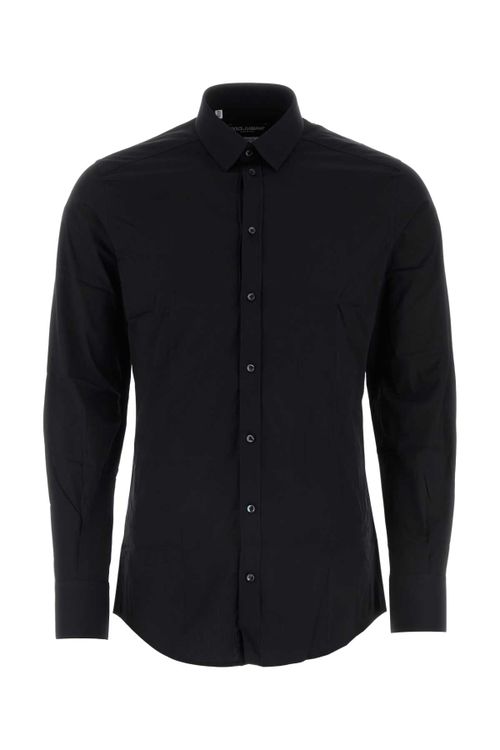 Stretch Poplin Shirt — Black