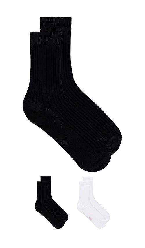 Stems Silky Rib Set Of Two in Black