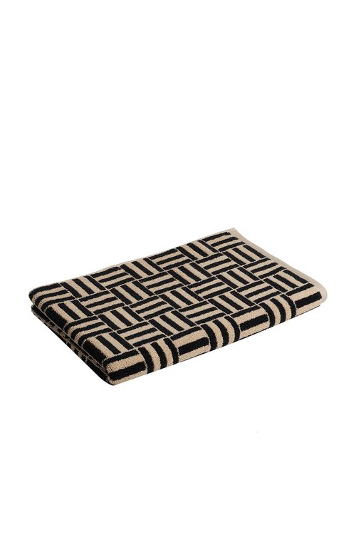 BAINA Saroma Bath Mat in Sand & Noir - Black.  a
