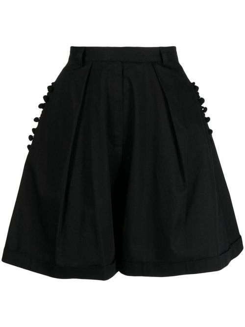 High-rise cotton shorts - Black