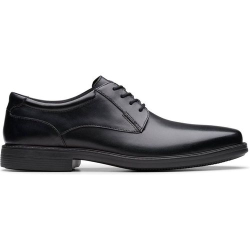 Clarks Wendell Lace Ii Black Leather Derby Shoes,lace Up