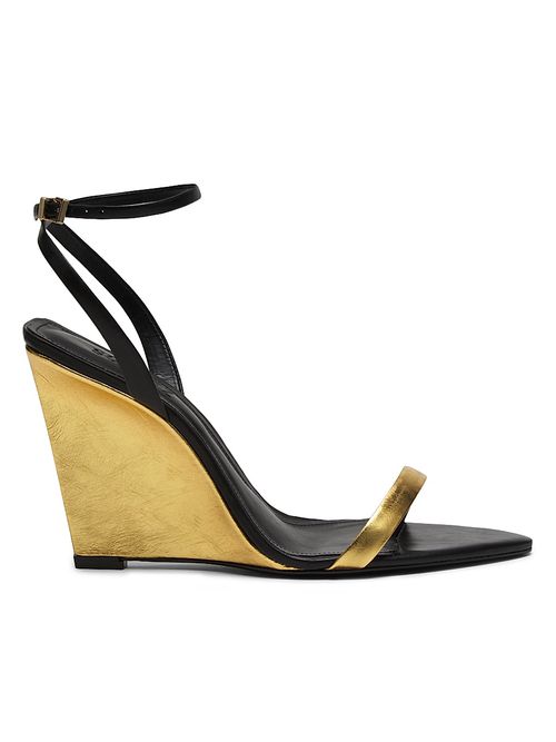 Women's Melanie 100MM Leather Wedge Sandals - Ouro Black
