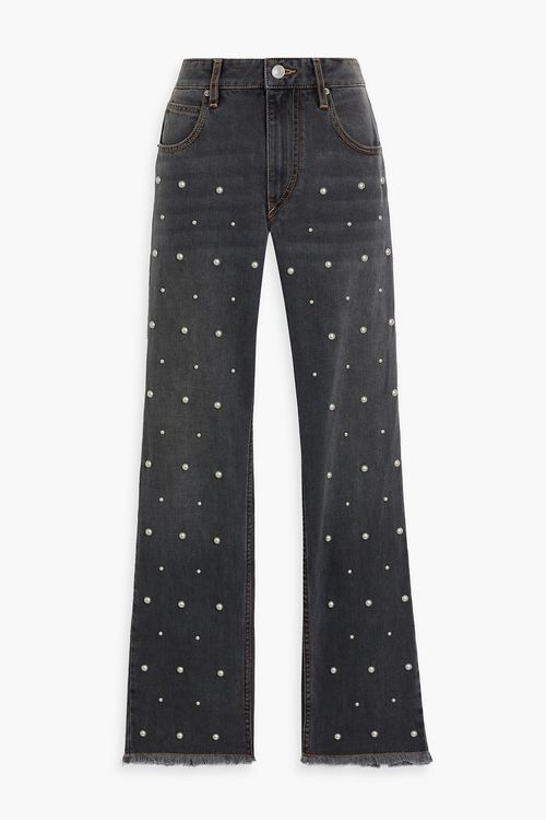 Dulano studded mid-rise straight-leg jeans - Gray - FR 34