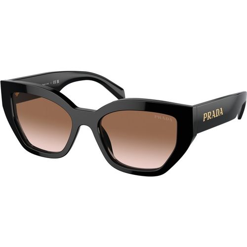 Prada Woman Prada PR A09S 1AB0A6 Sunglasses Acetate Black Brown Butterfly Normal Shaded
