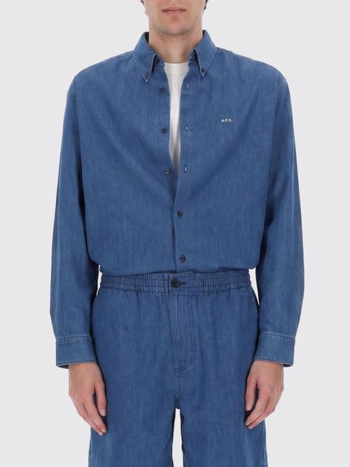 A. P.C. Shirt Men color Blue