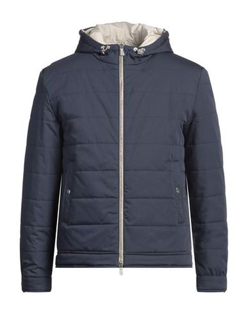 Eleventy Man Puffer Slate blue Size 40 Cotton, Polyamide