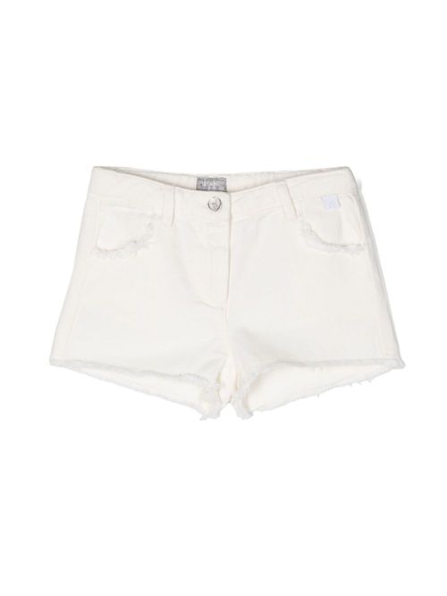 Frayed denim shorts - White