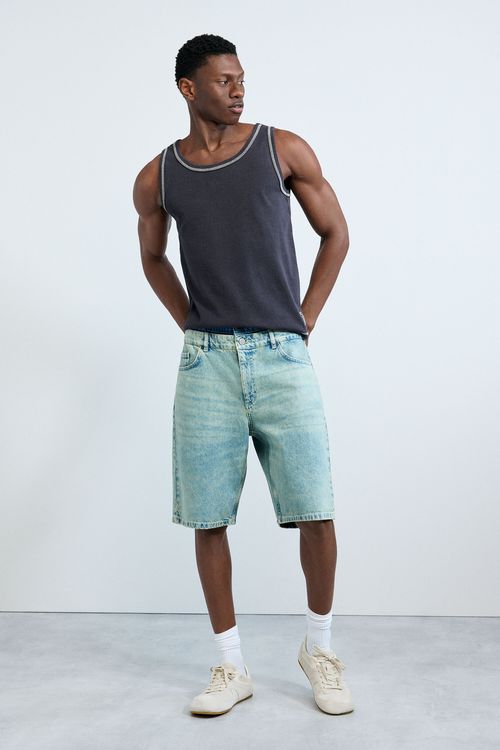 Hybrid denim bermuda