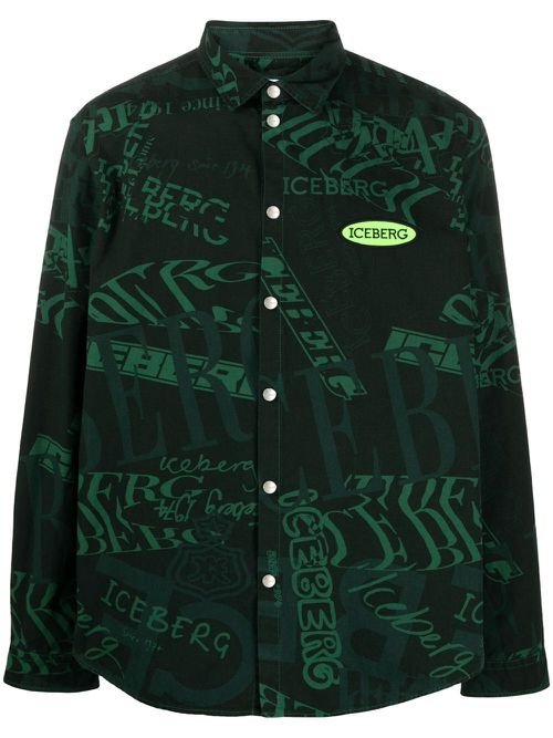 Logo-print shirt - Green