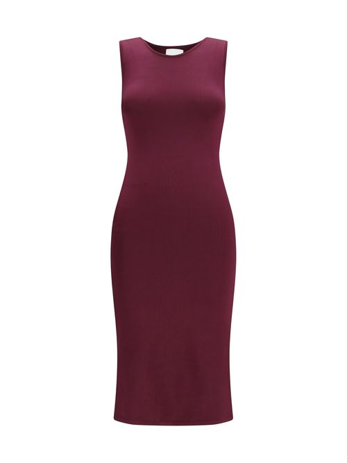 Sleeveless Slim-Fit Silk Dress — Purple