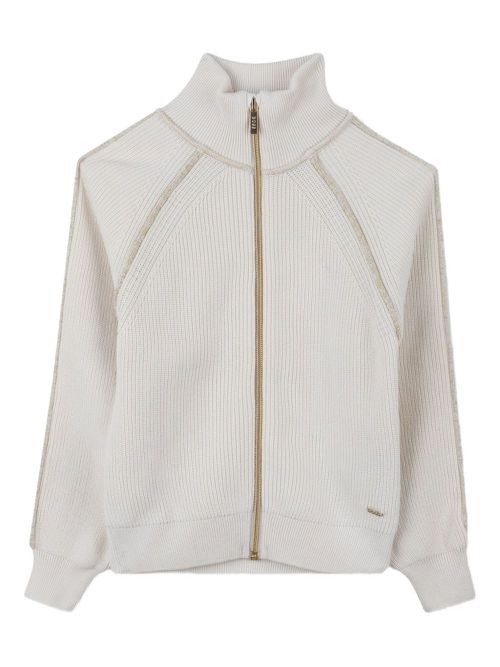 Ribbed zip-up sweatshirt - Neutrals