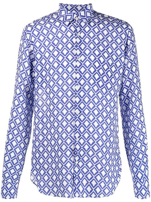 All-over graphic-print shirt - Blue