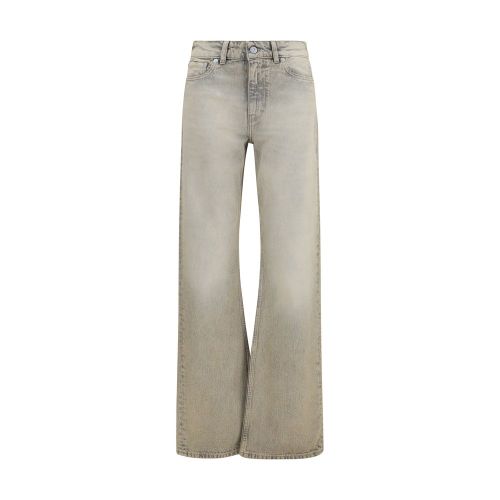 Cotton Straight-Leg Jeans — Gray