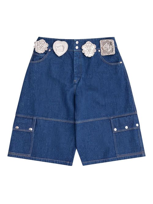 Chopova Lowena low-rise denim shorts - Blue